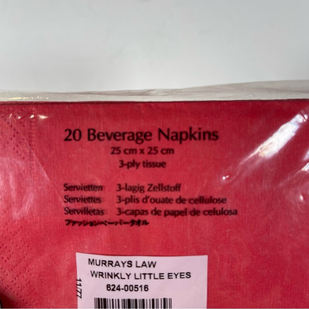 Vintage Murrays Law beverage cocktail napkins sarcastic birthday humor wrinkles - Picture 5 of 6